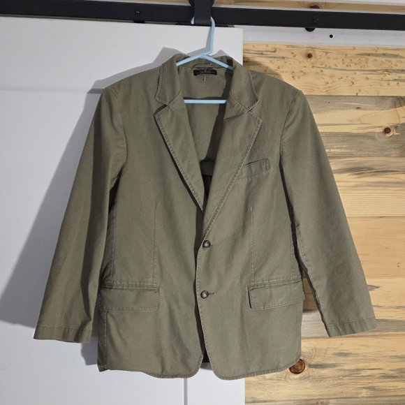 L.L. Bean Other - Vintage LL Bean Cotton Sage Green Khaki Tailored Blazer Coat Mens size 40 Short